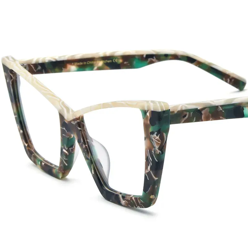 CCspace Unisex Full Rim Big Square Acetate Eyeglasses 57161