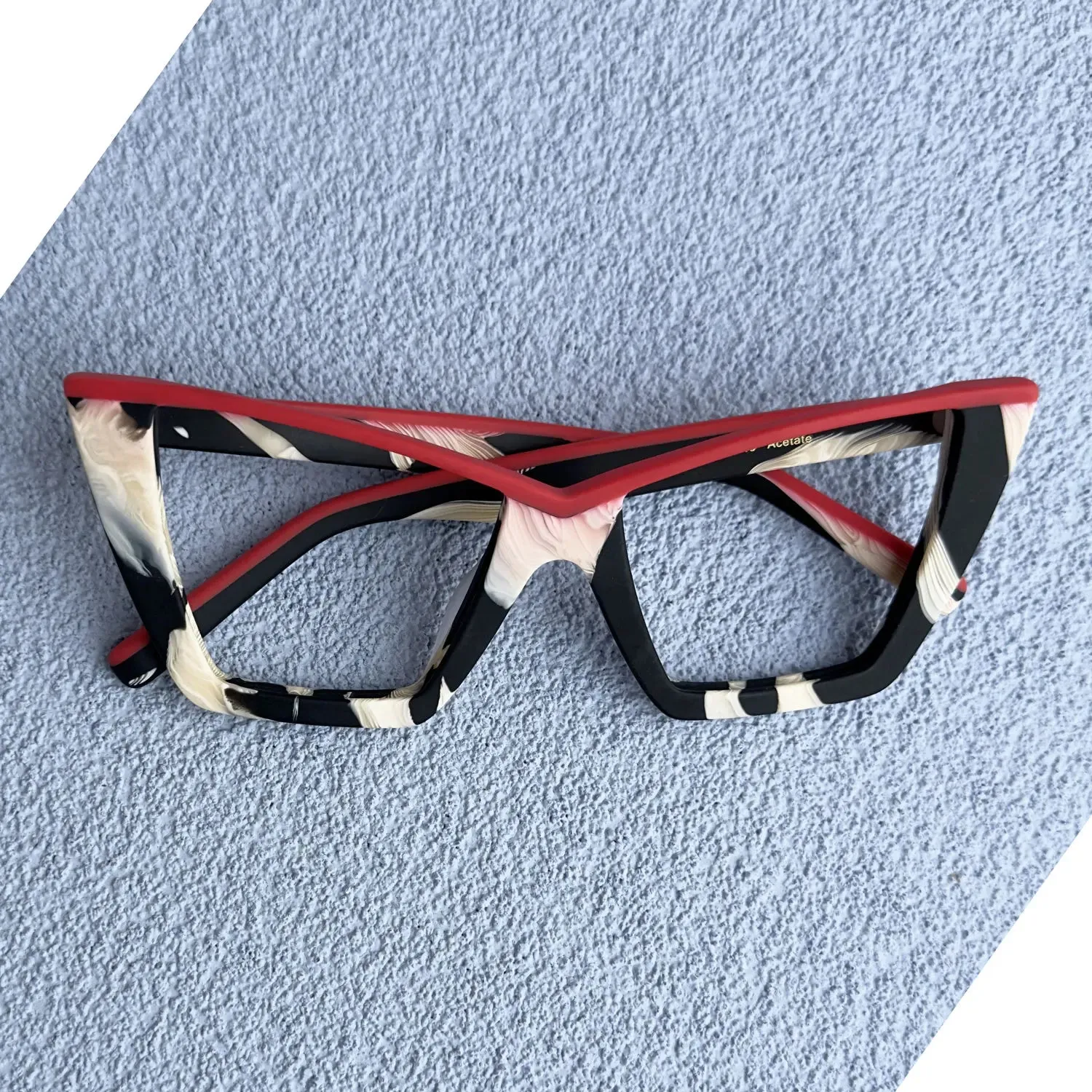 CCspace Unisex Full Rim Big Square Acetate Eyeglasses 57161