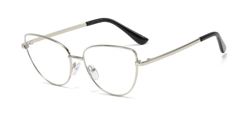 CCspace Unisex Full Rim Cat Eye Alloy Frame Eyeglasses 45969