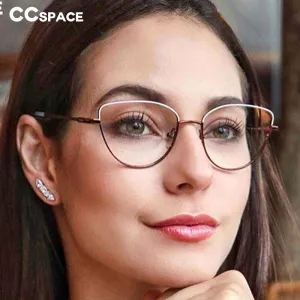 CCspace Unisex Full Rim Cat Eye Alloy Frame Eyeglasses 45969