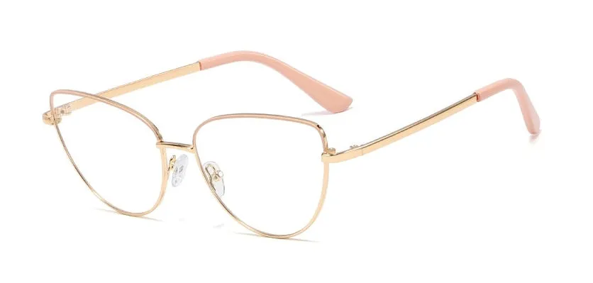 CCspace Unisex Full Rim Cat Eye Alloy Frame Eyeglasses 45969