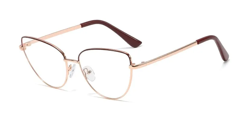 CCspace Unisex Full Rim Cat Eye Alloy Frame Eyeglasses 45969