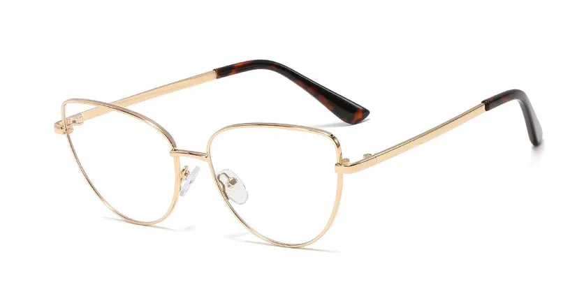 CCspace Unisex Full Rim Cat Eye Alloy Frame Eyeglasses 45969