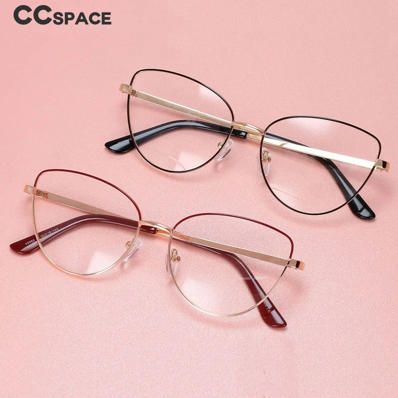 CCspace Unisex Full Rim Cat Eye Alloy Frame Eyeglasses 45969