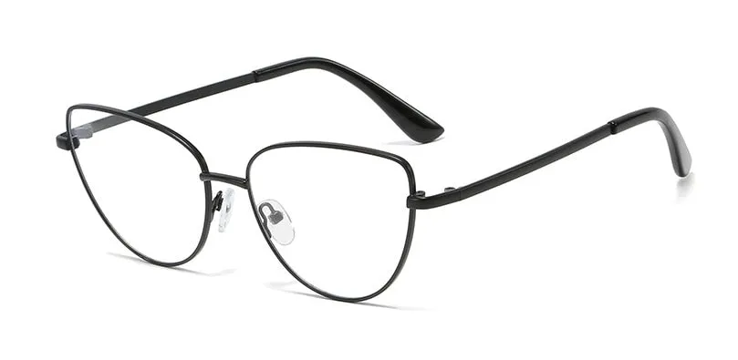CCspace Unisex Full Rim Cat Eye Alloy Frame Eyeglasses 45969