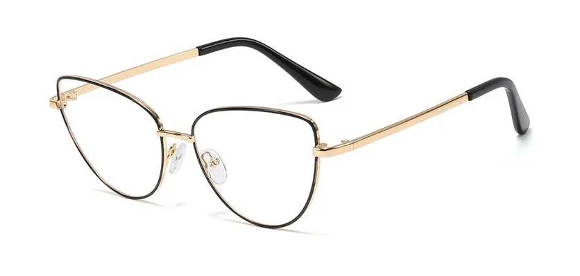 CCspace Unisex Full Rim Cat Eye Alloy Frame Eyeglasses 45969