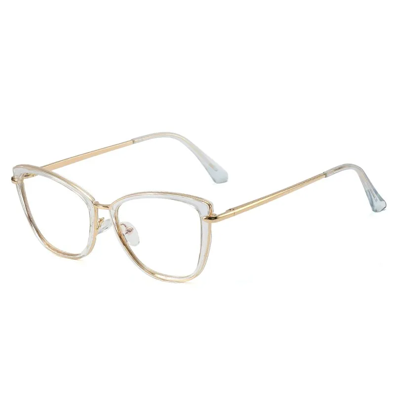 CCSpace Unisex Full Rim Cat Eye Tr 90 Titanium Frame Eyeglasses 48321