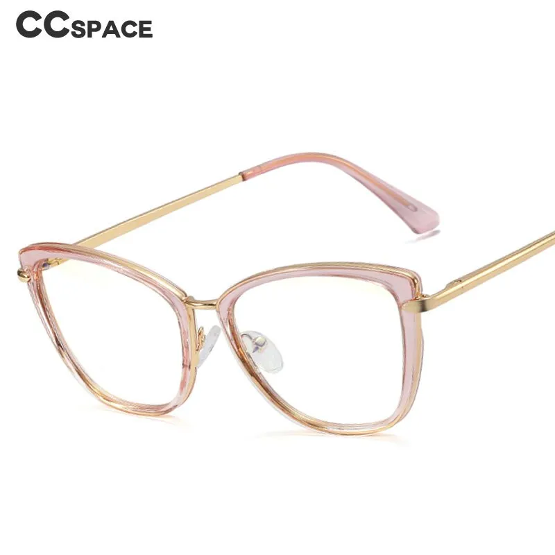 CCSpace Unisex Full Rim Cat Eye Tr 90 Titanium Frame Eyeglasses 48321