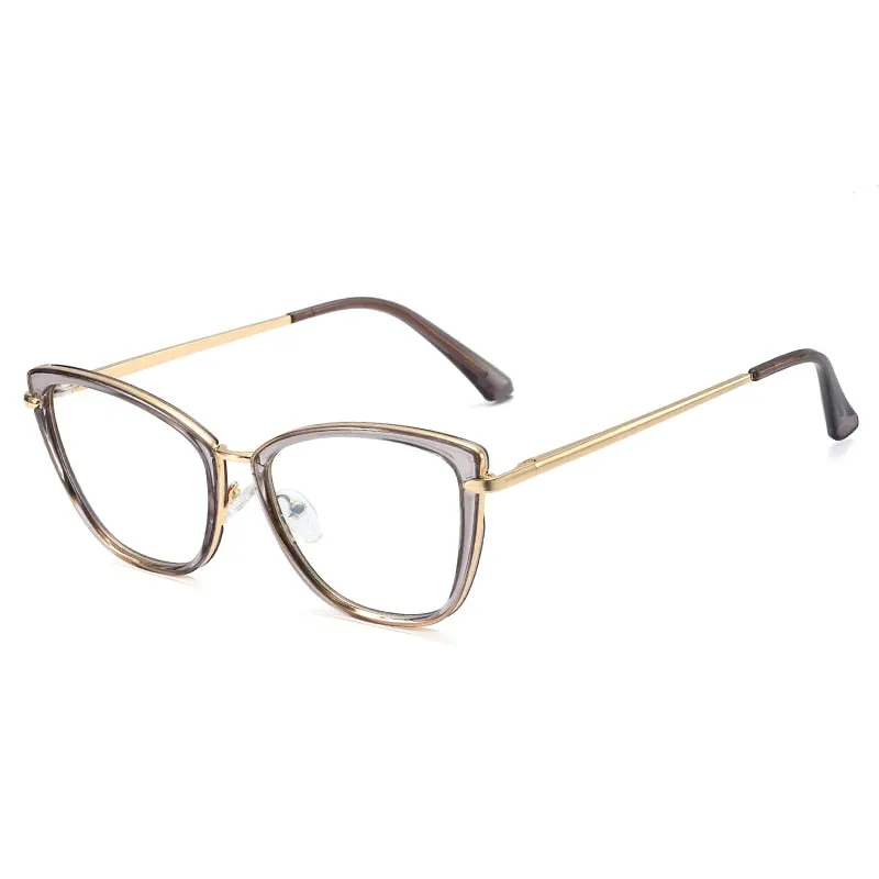 CCSpace Unisex Full Rim Cat Eye Tr 90 Titanium Frame Eyeglasses 48321