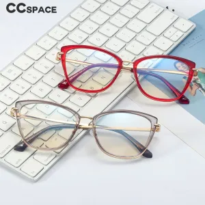 CCSpace Unisex Full Rim Cat Eye Tr 90 Titanium Frame Eyeglasses 48321