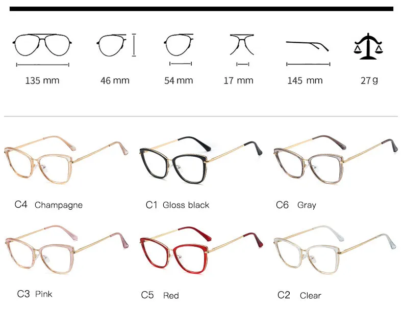 CCSpace Unisex Full Rim Cat Eye Tr 90 Titanium Frame Eyeglasses 48321