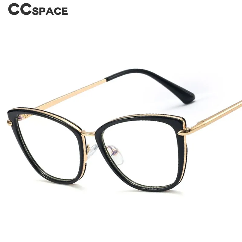 CCSpace Unisex Full Rim Cat Eye Tr 90 Titanium Frame Eyeglasses 48321