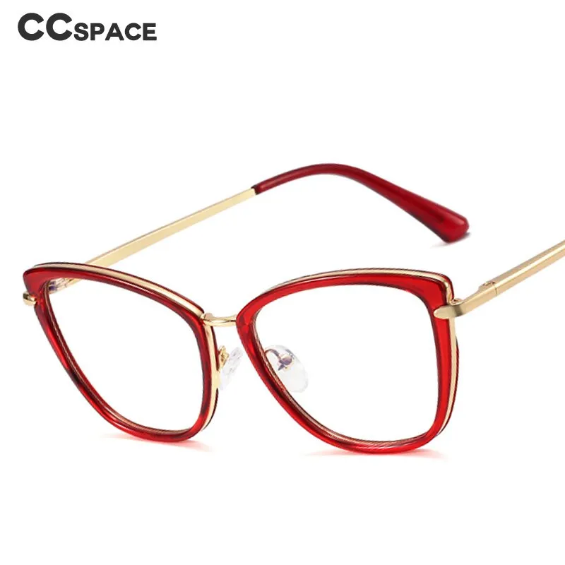 CCSpace Unisex Full Rim Cat Eye Tr 90 Titanium Frame Eyeglasses 48321