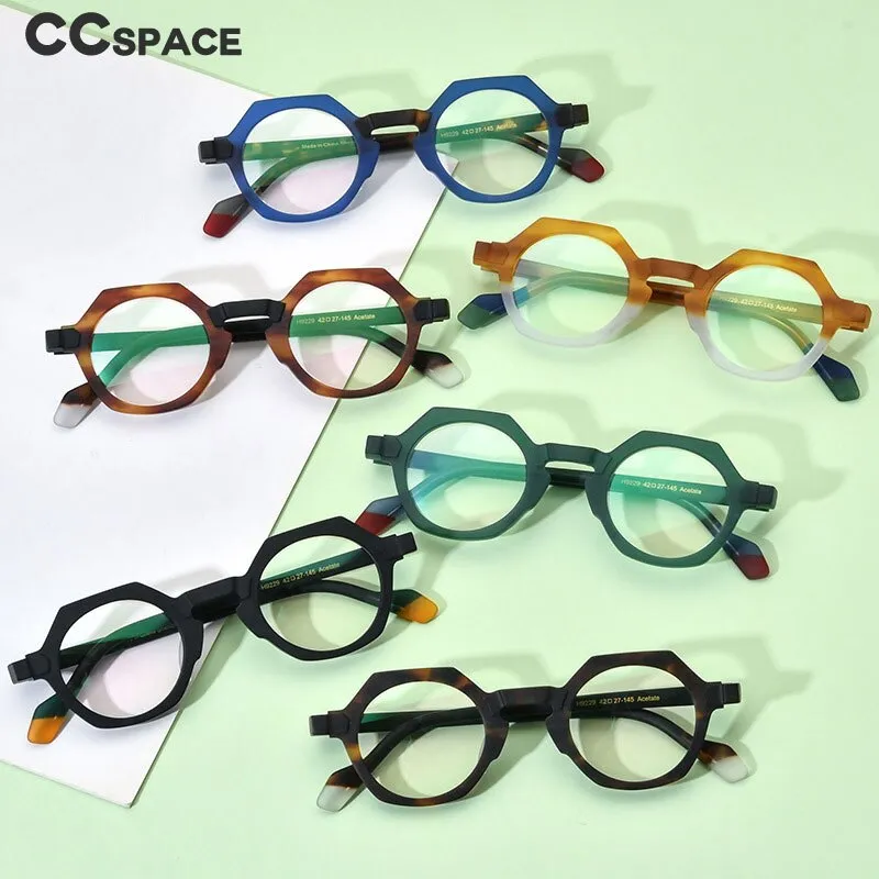 CCspace Unisex Full Rim Irregular Round Acetate Eyeglasses 55099