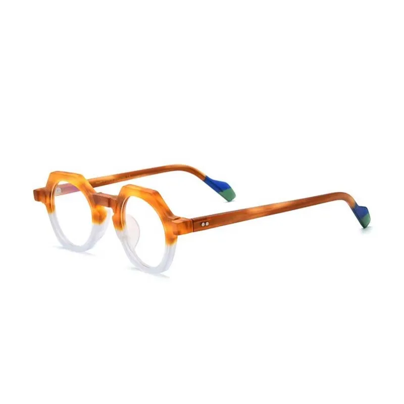 CCspace Unisex Full Rim Irregular Round Acetate Eyeglasses 55099