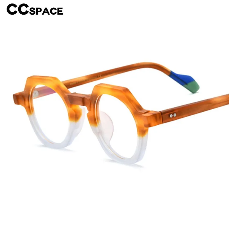 CCspace Unisex Full Rim Irregular Round Acetate Eyeglasses 55099