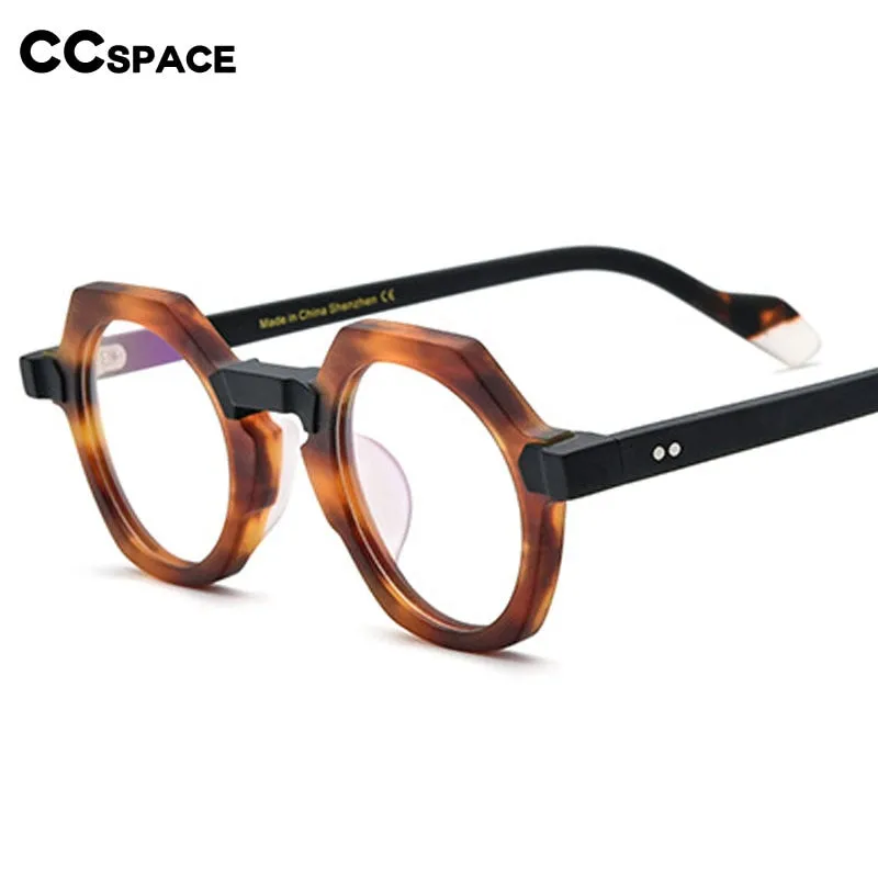 CCspace Unisex Full Rim Irregular Round Acetate Eyeglasses 55099