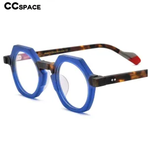 CCspace Unisex Full Rim Irregular Round Acetate Eyeglasses 55099