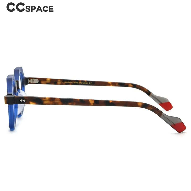 CCspace Unisex Full Rim Irregular Round Acetate Eyeglasses 55099