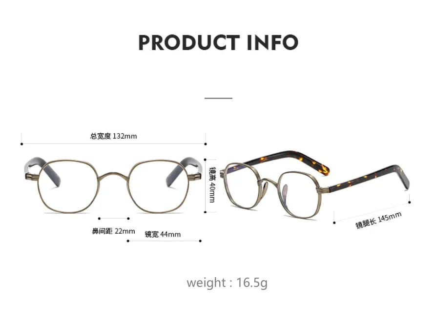 CCspace Unisex Full Rim Irregular Round Acetate Titanium Eyeglasses 53314