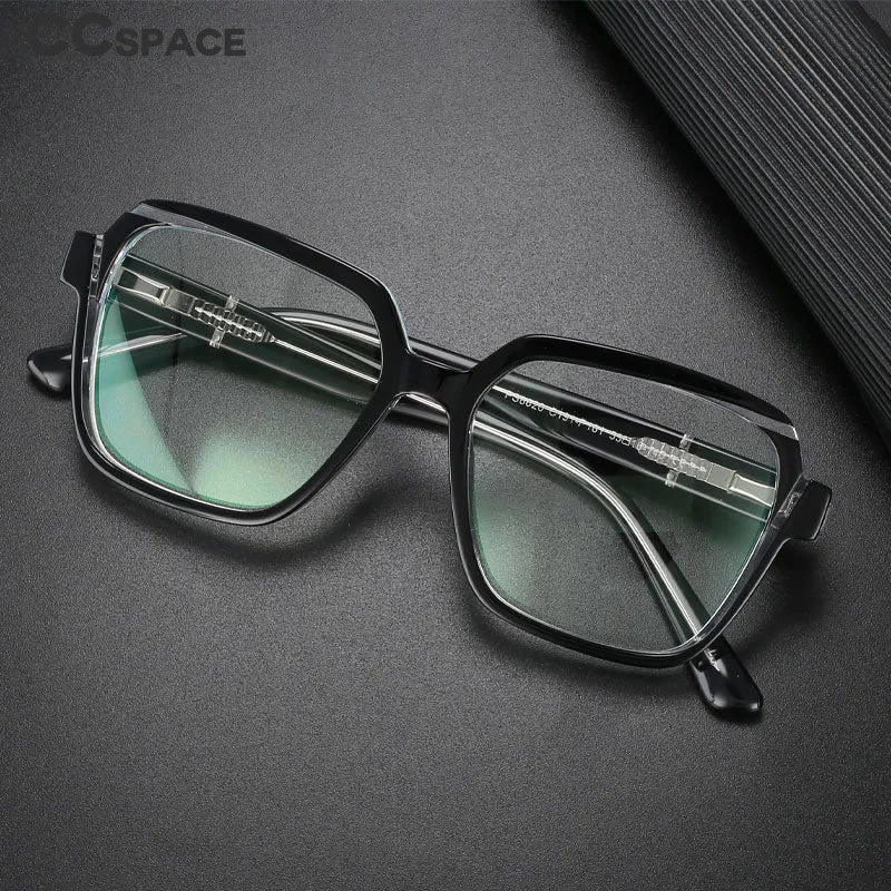 CCspace Unisex Full Rim Irregular Square Acetate Eyeglasses 56315