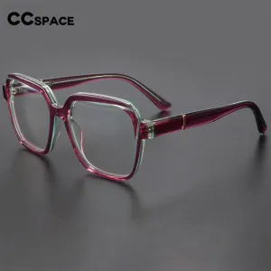 CCspace Unisex Full Rim Irregular Square Acetate Eyeglasses 56315