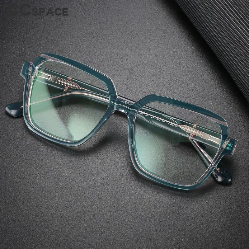 CCspace Unisex Full Rim Irregular Square Acetate Eyeglasses 56315