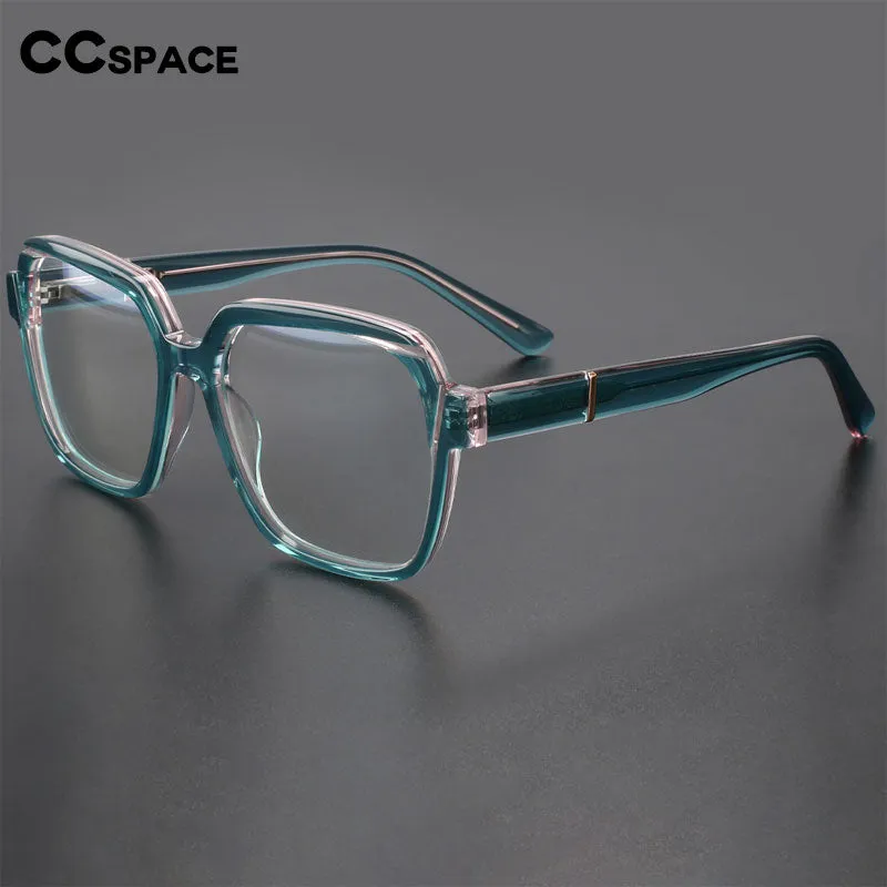 CCspace Unisex Full Rim Irregular Square Acetate Eyeglasses 56315