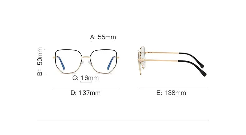 CCspace Unisex Full Rim Irregular Square Alloy Eyeglasses 56272
