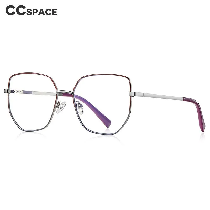 CCspace Unisex Full Rim Irregular Square Alloy Eyeglasses 56272