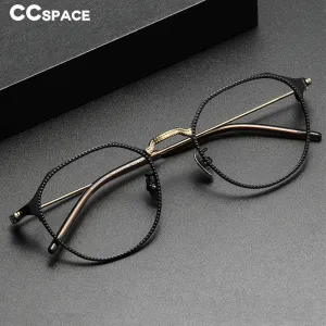 CCspace Unisex Full Rim Large Irregular Square Titanium Eyeglasses 55039