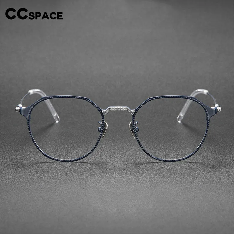 CCspace Unisex Full Rim Large Irregular Square Titanium Eyeglasses 55039