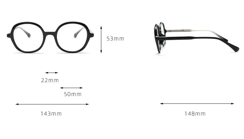 CCspace Unisex Full Rim Large Round Tr 90 Titanium Eyeglasses 56945