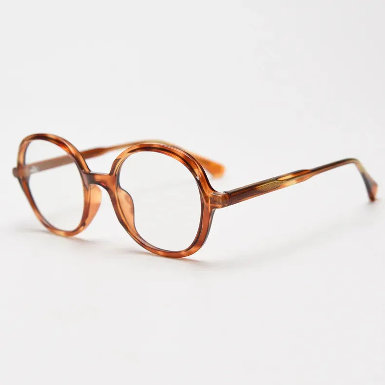 CCspace Unisex Full Rim Large Round Tr 90 Titanium Eyeglasses 56945
