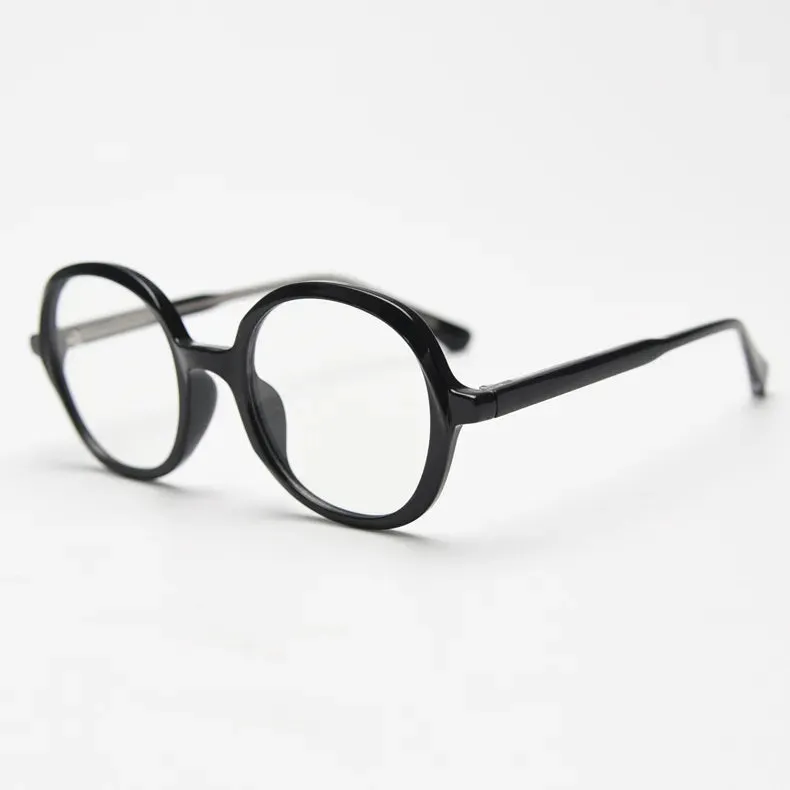 CCspace Unisex Full Rim Large Round Tr 90 Titanium Eyeglasses 56945
