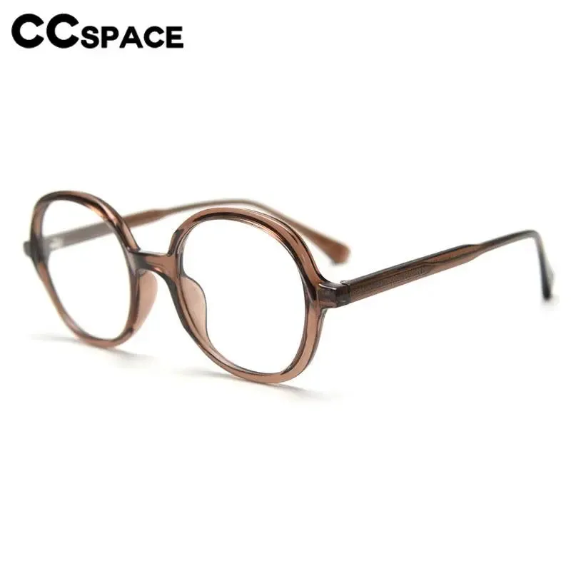 CCspace Unisex Full Rim Large Round Tr 90 Titanium Eyeglasses 56945