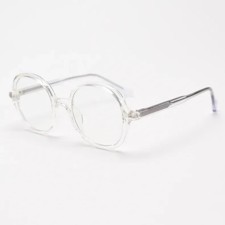 CCspace Unisex Full Rim Large Round Tr 90 Titanium Eyeglasses 56945