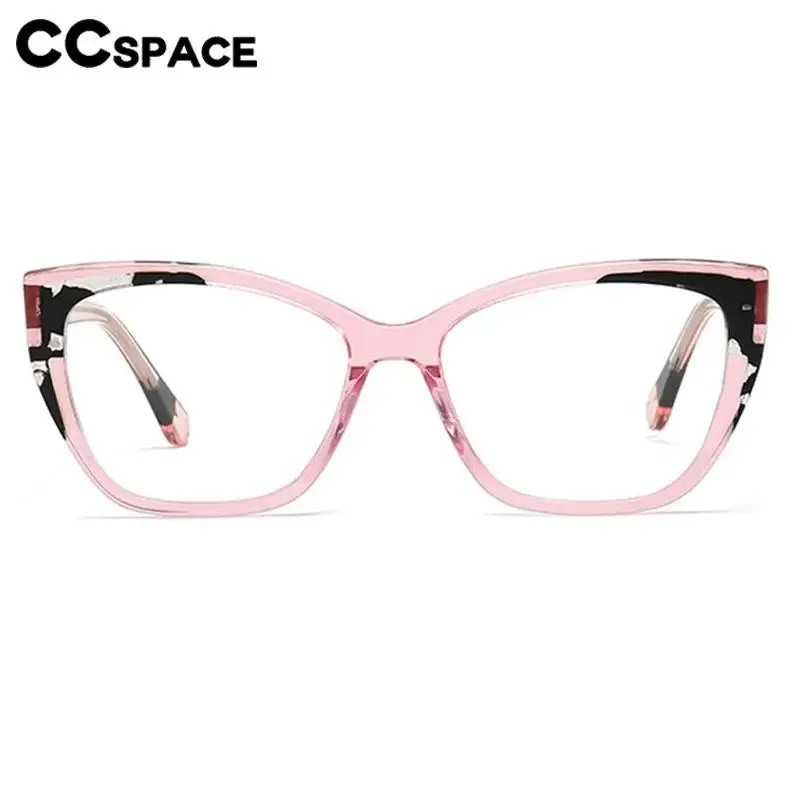 CCspace Unisex Full Rim Large Square Acetate Eyeglasses 56940