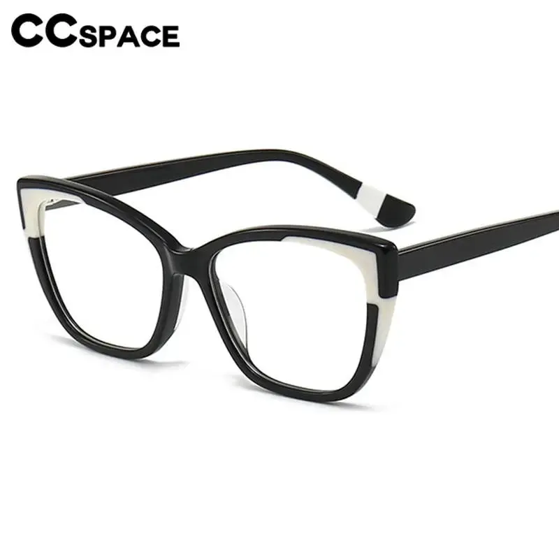 CCspace Unisex Full Rim Large Square Acetate Eyeglasses 56940