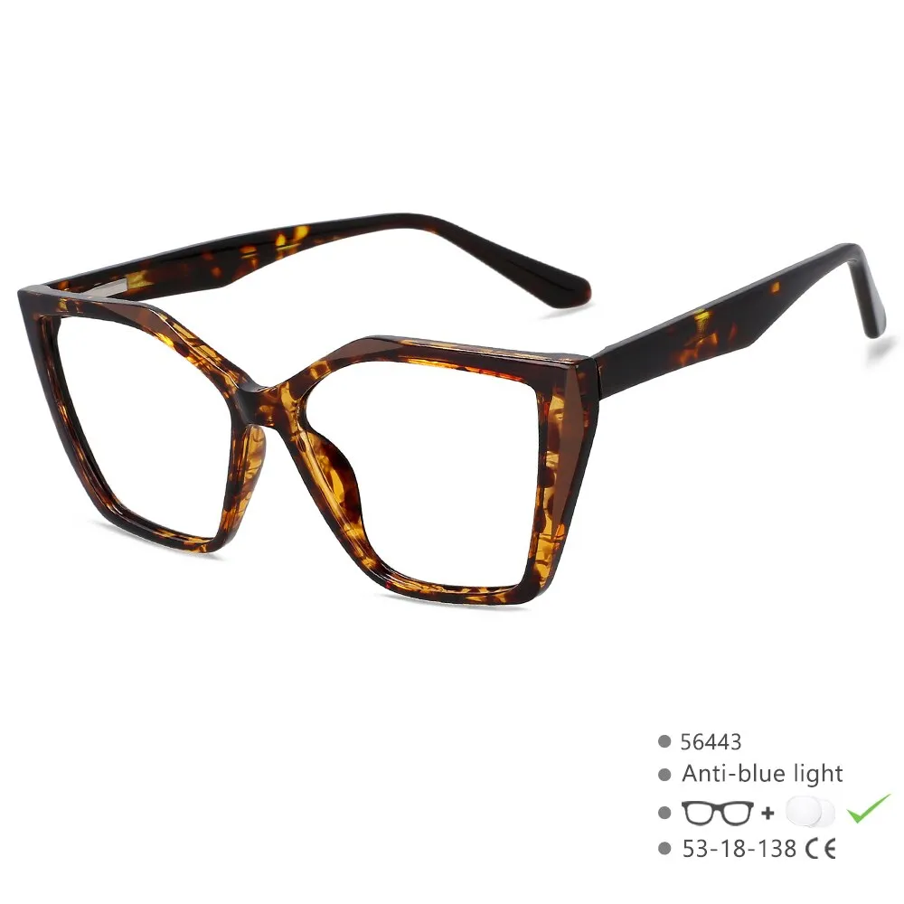 CCspace Unisex Full Rim Large Square Tr 90 Titanium Eyeglasses 56443