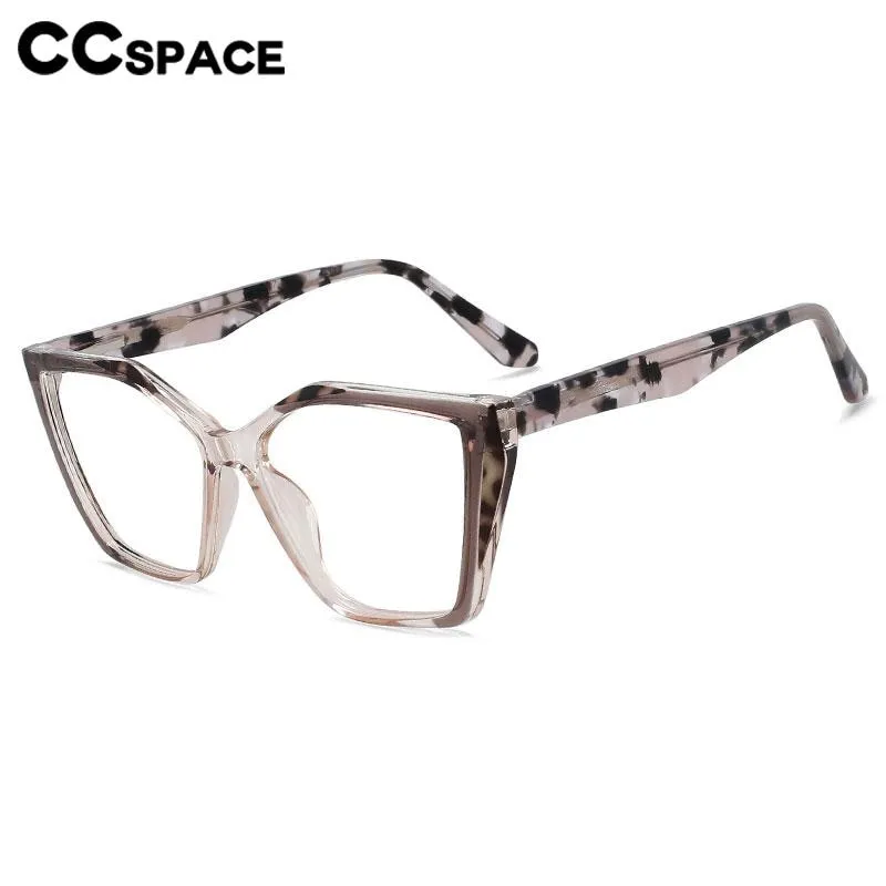 CCspace Unisex Full Rim Large Square Tr 90 Titanium Eyeglasses 56443