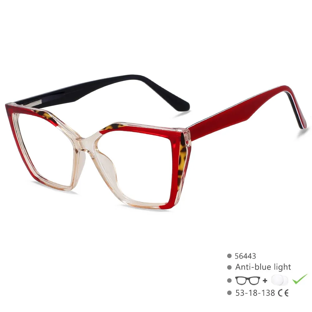 CCspace Unisex Full Rim Large Square Tr 90 Titanium Eyeglasses 56443