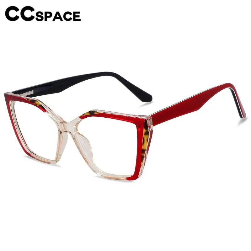 CCspace Unisex Full Rim Large Square Tr 90 Titanium Eyeglasses 56443
