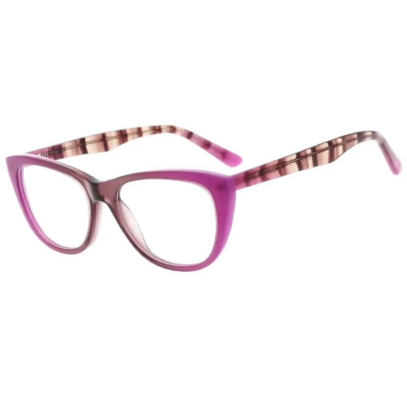 CCspace Unisex Full Rim Oval Cat Eye Acetate Frame Eyeglasses 53408