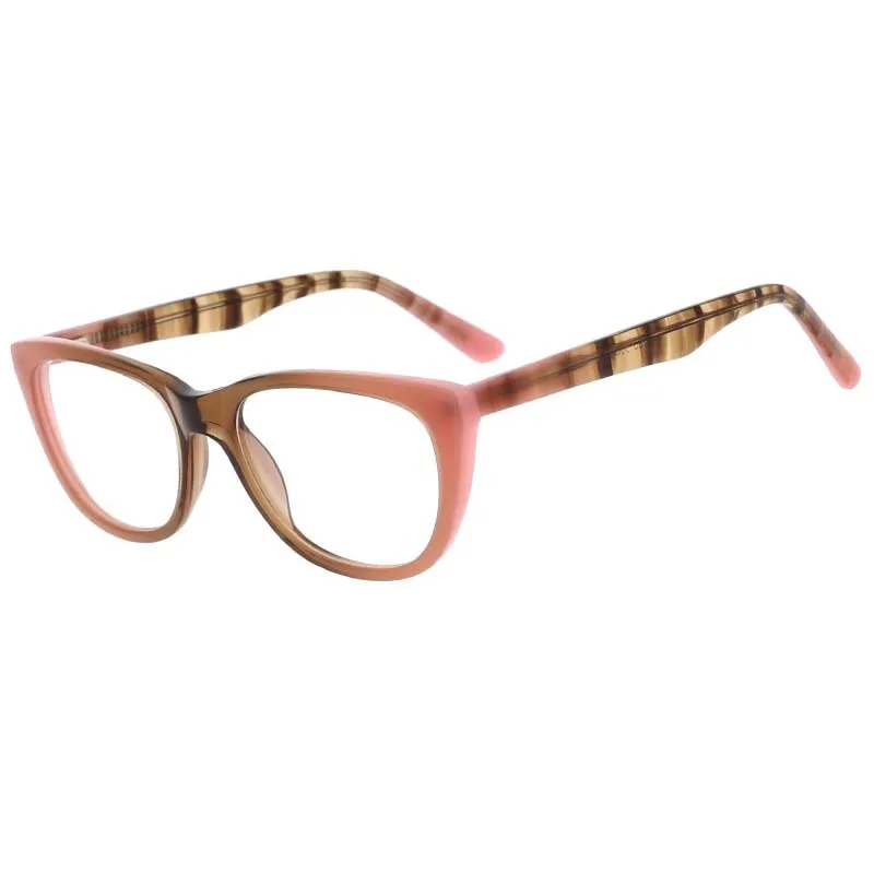 CCspace Unisex Full Rim Oval Cat Eye Acetate Frame Eyeglasses 53408