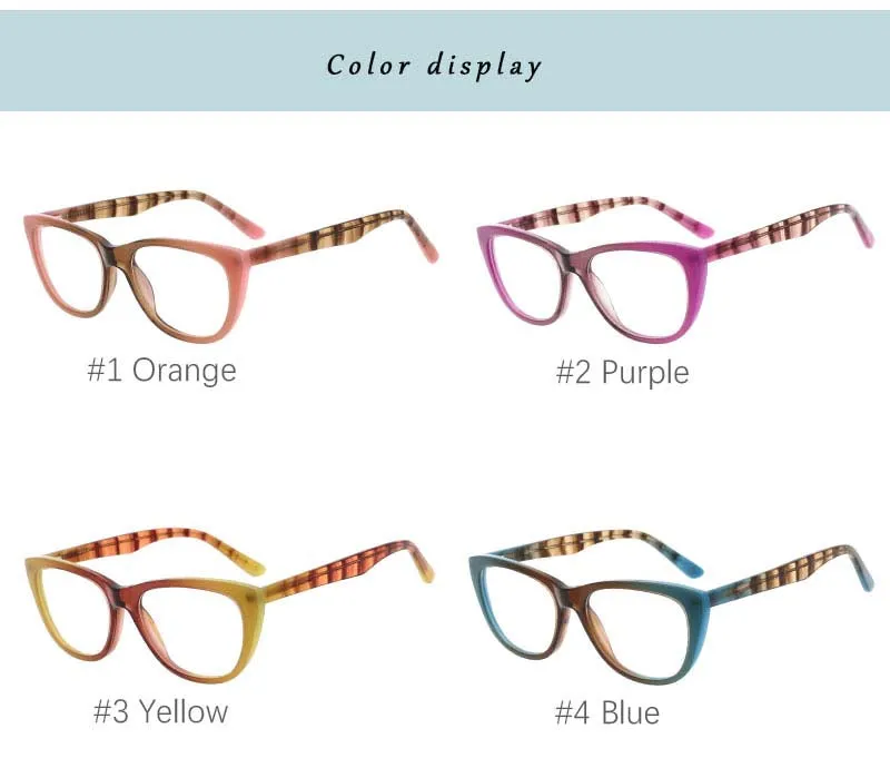 CCspace Unisex Full Rim Oval Cat Eye Acetate Frame Eyeglasses 53408