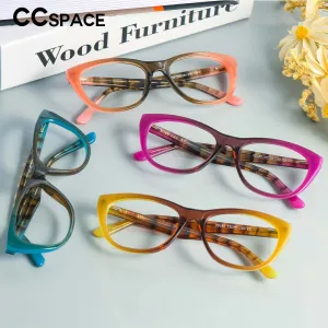 CCspace Unisex Full Rim Oval Cat Eye Acetate Frame Eyeglasses 53408