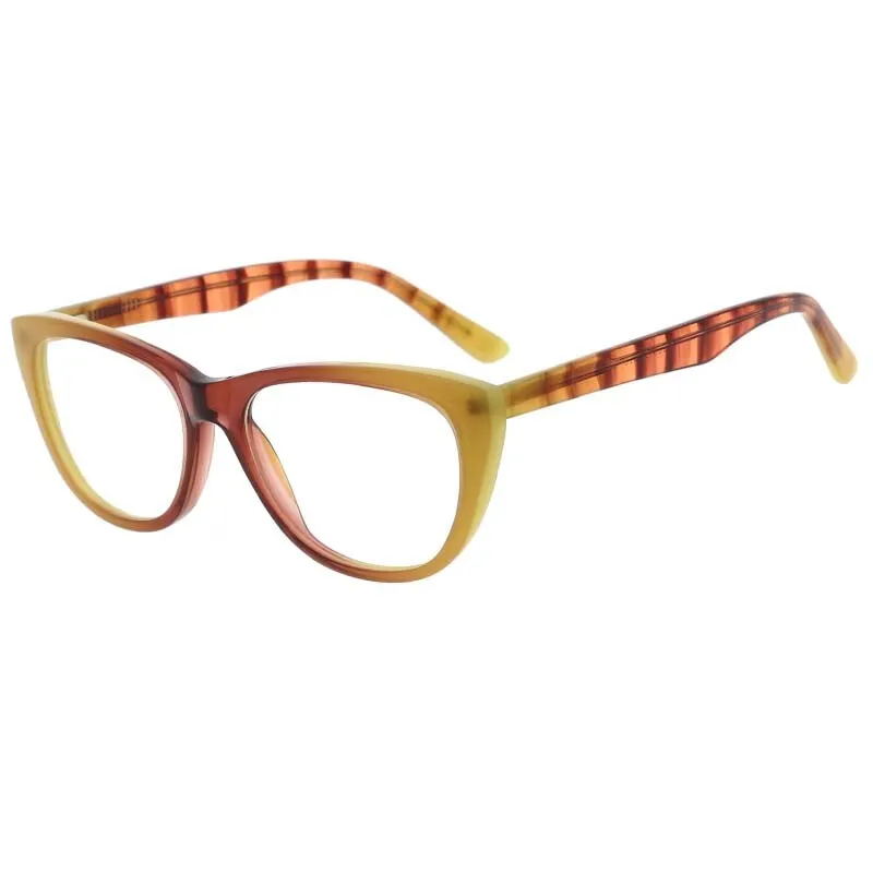 CCspace Unisex Full Rim Oval Cat Eye Acetate Frame Eyeglasses 53408