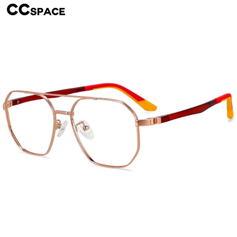 CCspace Unisex Full RIm Oval Double Bridge Alloy Eyeglasses 55604