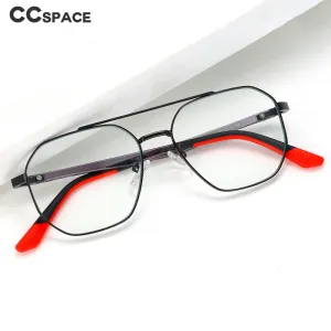 CCspace Unisex Full RIm Oval Double Bridge Alloy Eyeglasses 55604